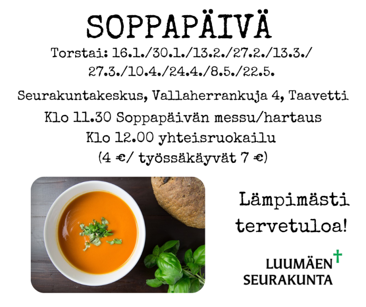 Soppapäivä Kevään 2025 Soppapäivien mainos
